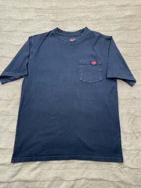 Wrangler Workwear Men's Navy Blue Short Sleeve Crew Neck Pocket T-Shirt